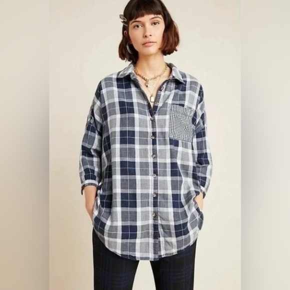 Pilcro Tops - Anthropologie Pilcro The Bo Plaid Relaxed Top